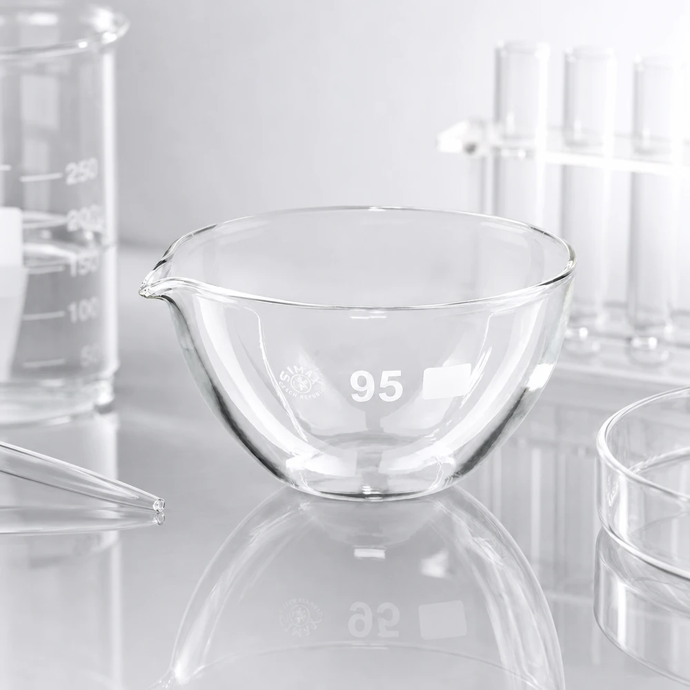Säurebeständige Abdampfschale 170ml mit Ausguss für analytische Chemie