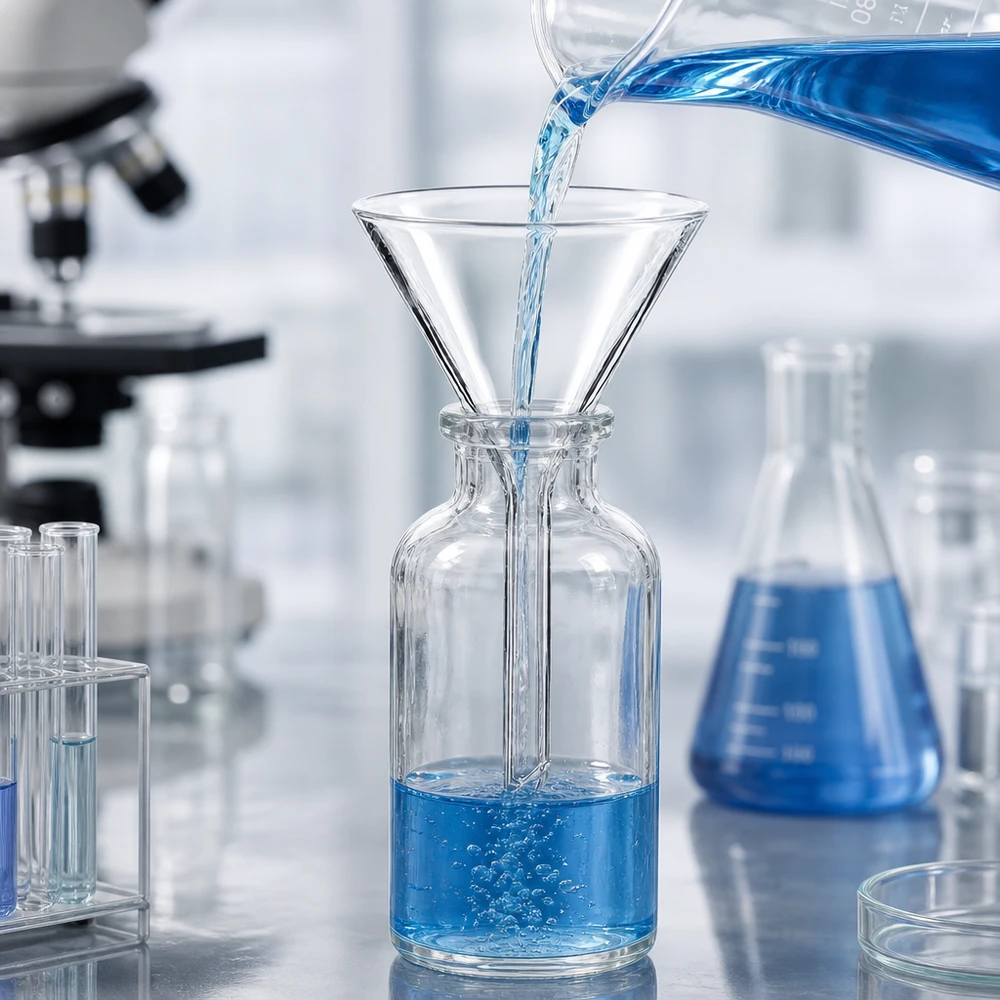 Laborglas Trichter 45mm Öffnung Kurzstil aus robustem Borosilikat für Experimente
