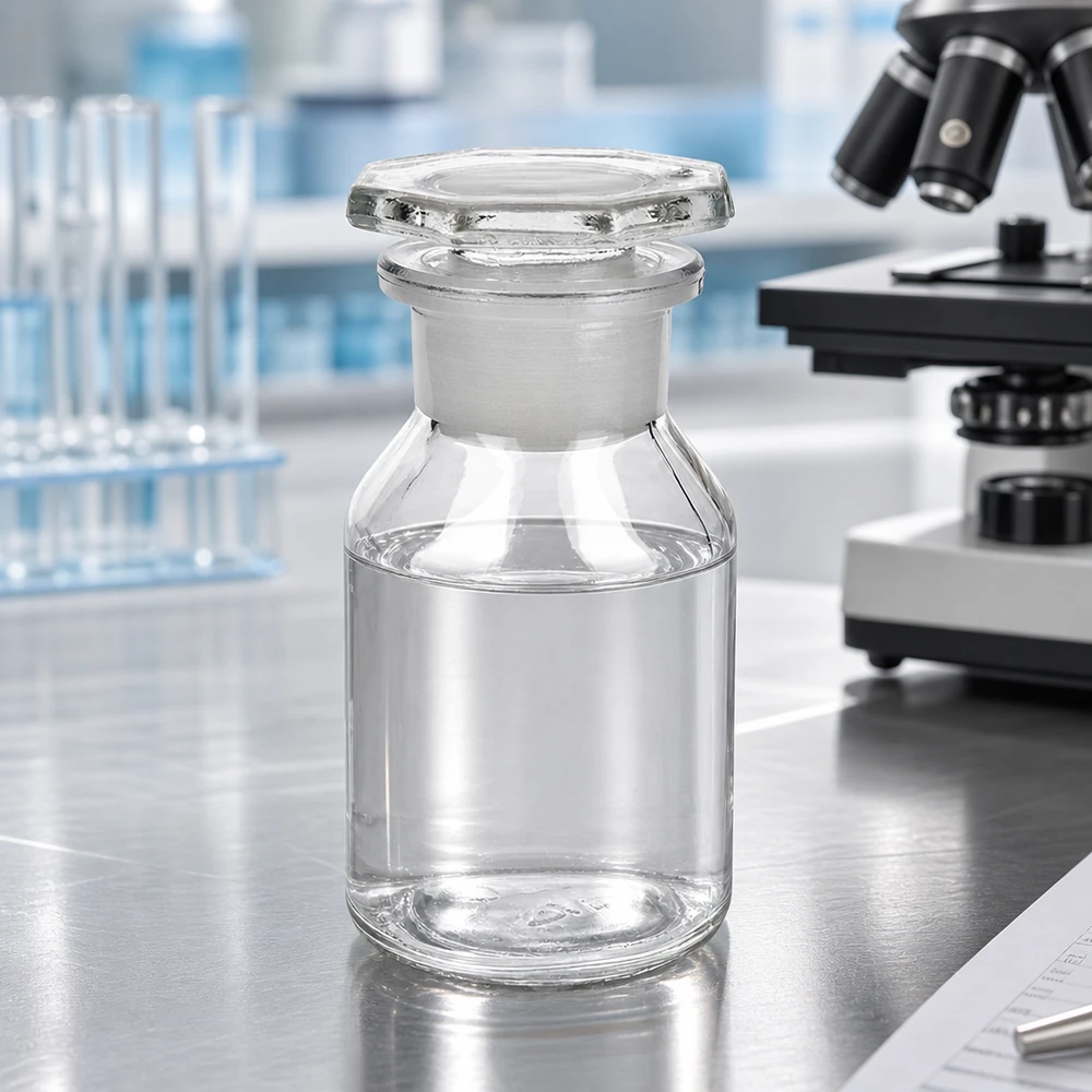 Steilbrustflasche 50ml transparent Weithals mit konischem Glasstopfen für präzise Laborarbeit
