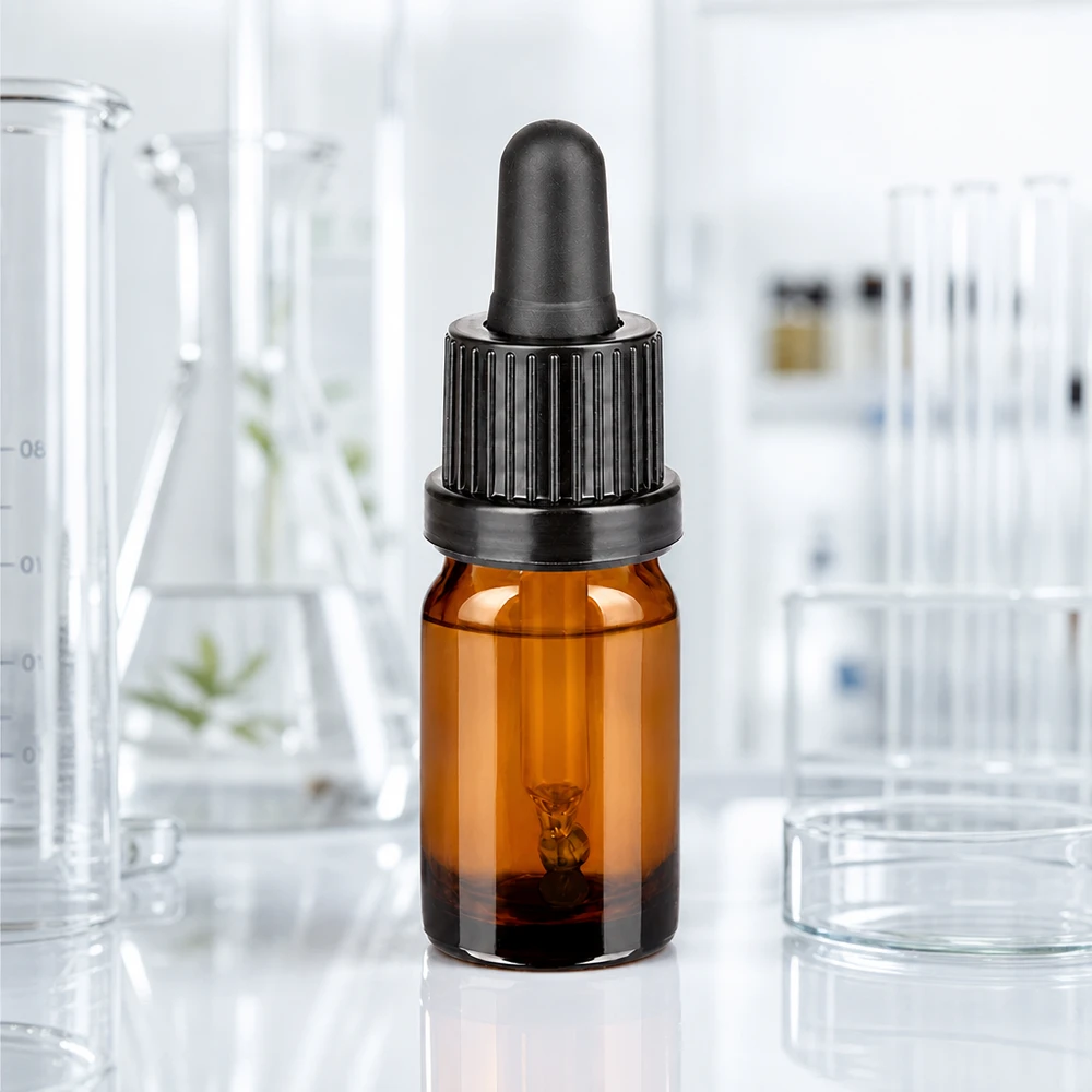 5ml Glasflasche mit Pipettierverschluss schwarz für sichere Aufbewahrung