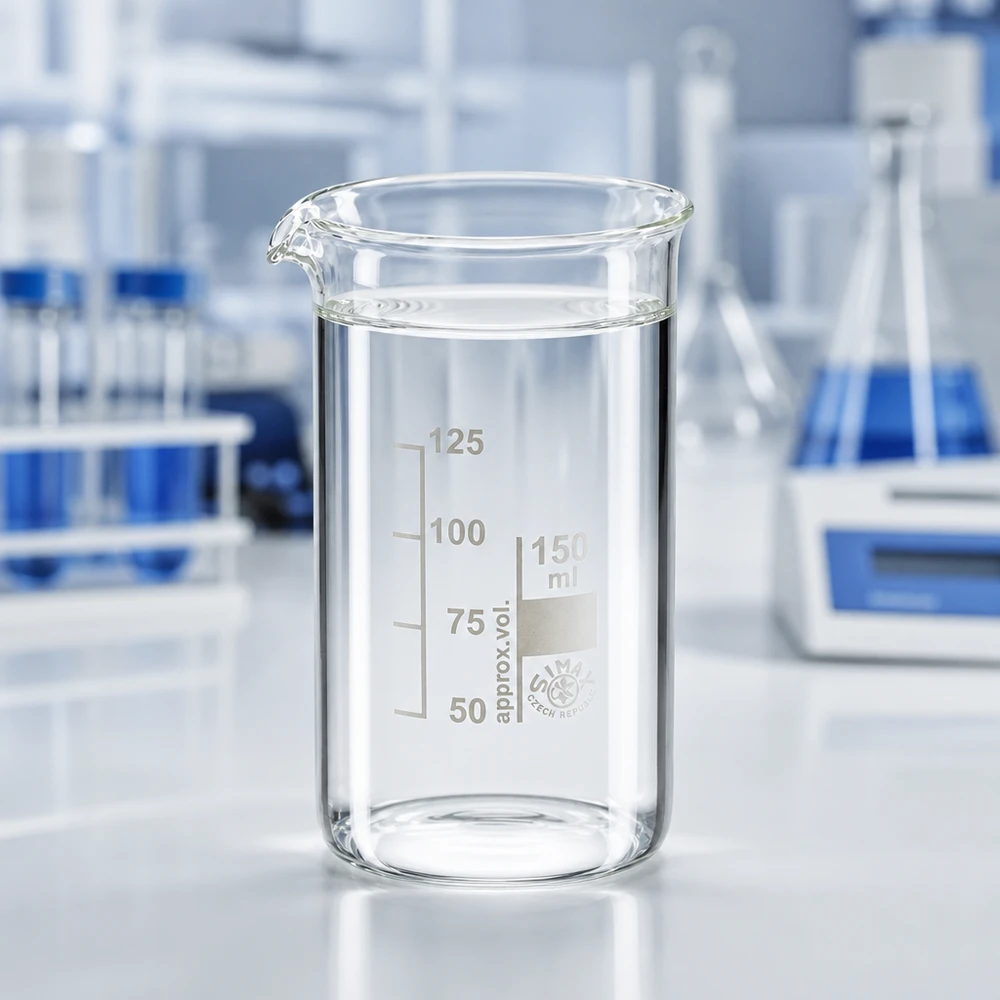 Hitzebeständiges Becherglas 150ml hohe Form mit graduierter Skala für chemische Laborversuche