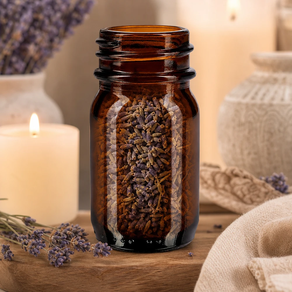 30ml Braunglas Weithalsflasche mit weiter Öffnung für Wellness und Spa