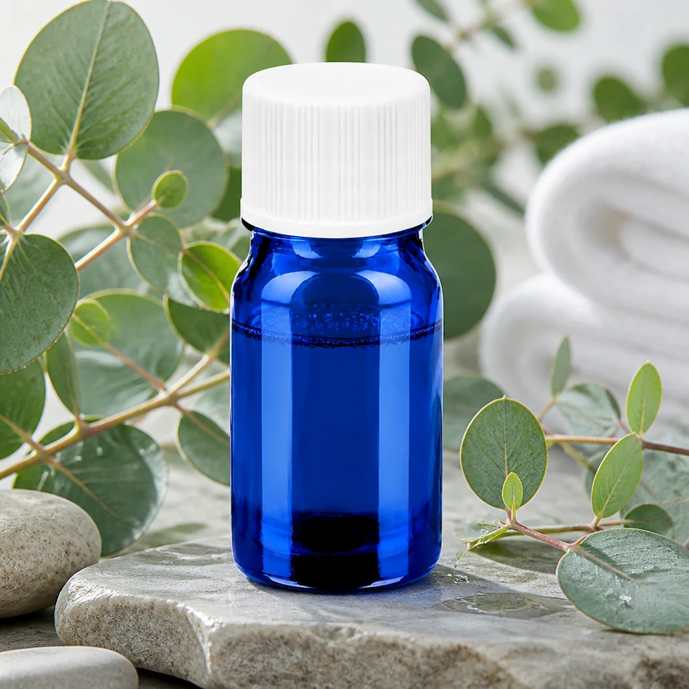 5ml Flasche 11mm Schraubverschluss weiß Standard BlueLine UT18/5 5ml Apothekerflasche in Kobaltblau mit weißem 11mm Verschluss für Homöopathie und Tinkturen