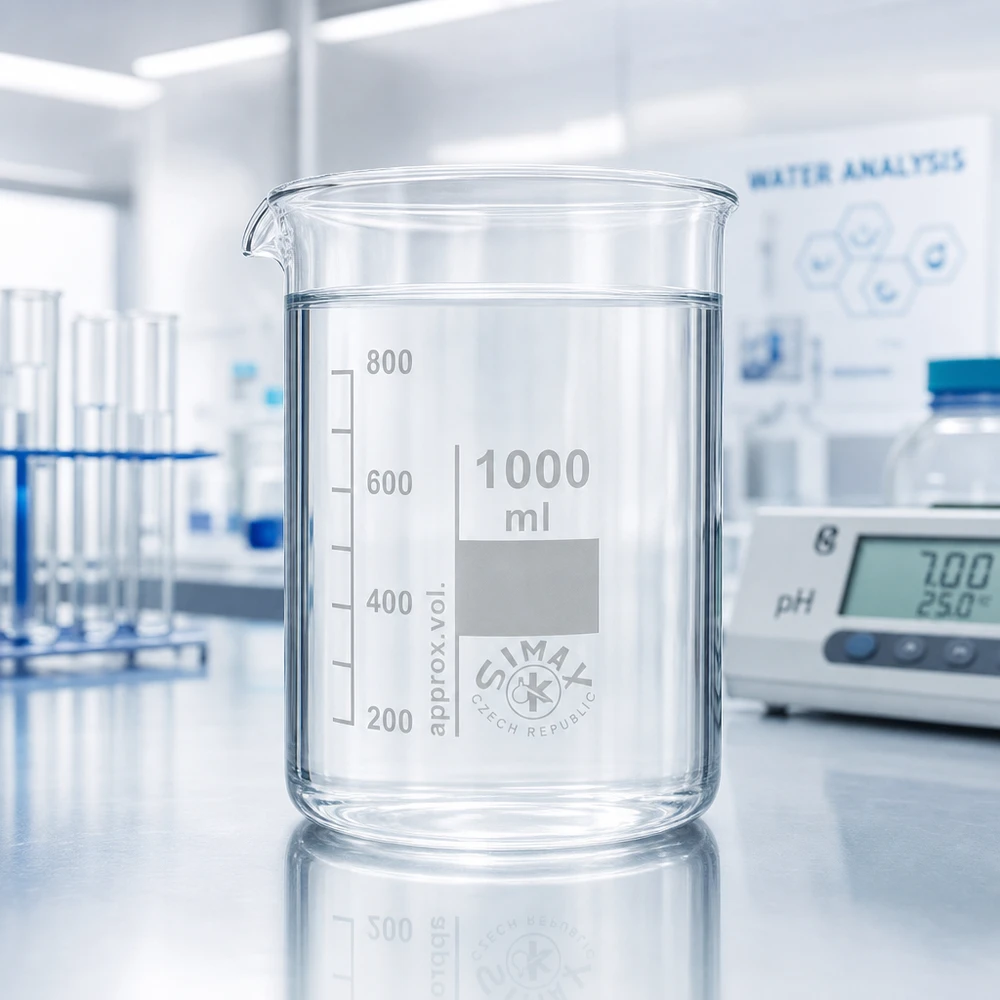 Becherglas 1000ml Borosilikatglas, niedrige Form Präzisions-Becherglas 1000ml niedrige Form mit Milliliter-Skala für exakte Messungen