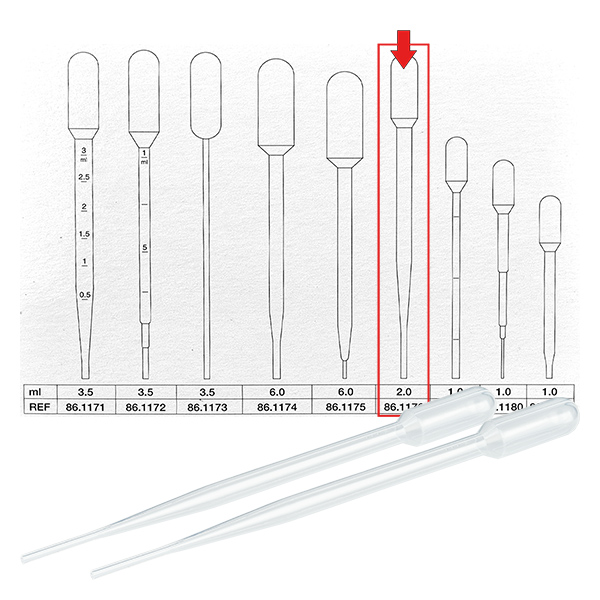 2ml Transferpipette (154x11mm) ohne Graduierung