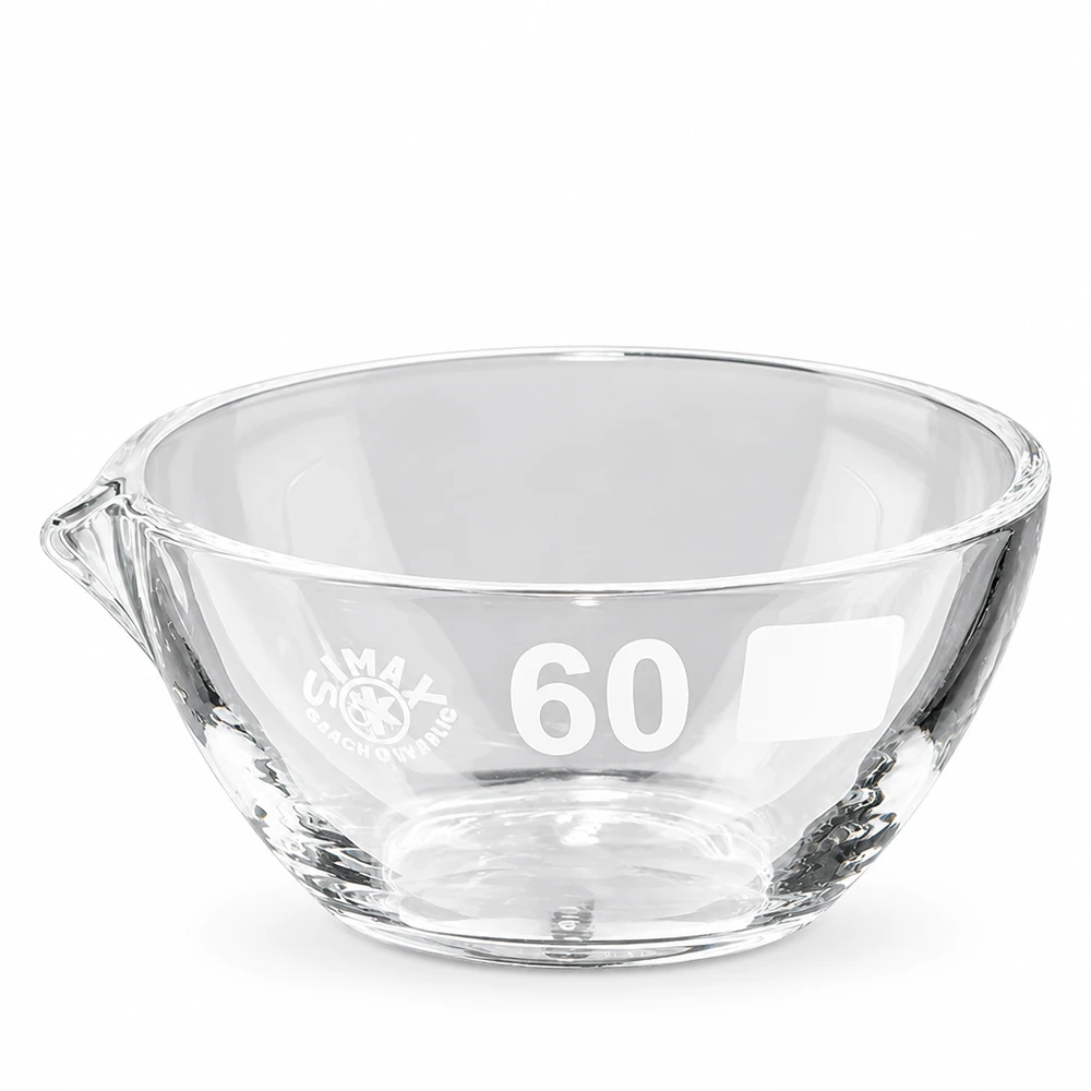45ml Abdampfschale mit Ausguss Borosilikat ø60mm Kompakte 45ml Glasschale aus Borosilikat mit Ausguss für chemische Anwendungen