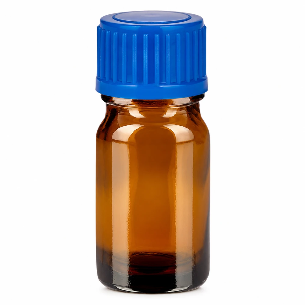 Professionelle 5ml Braunglasflasche mit blauer Kappe für Labor und Pharmazie