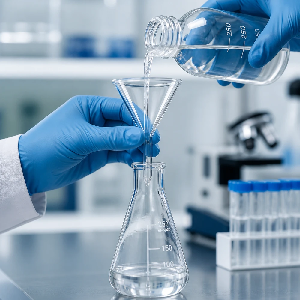 Professioneller Labortrichter 40mm Kalk-Soda-Glas mit optimaler Fließgeschwindigkeit