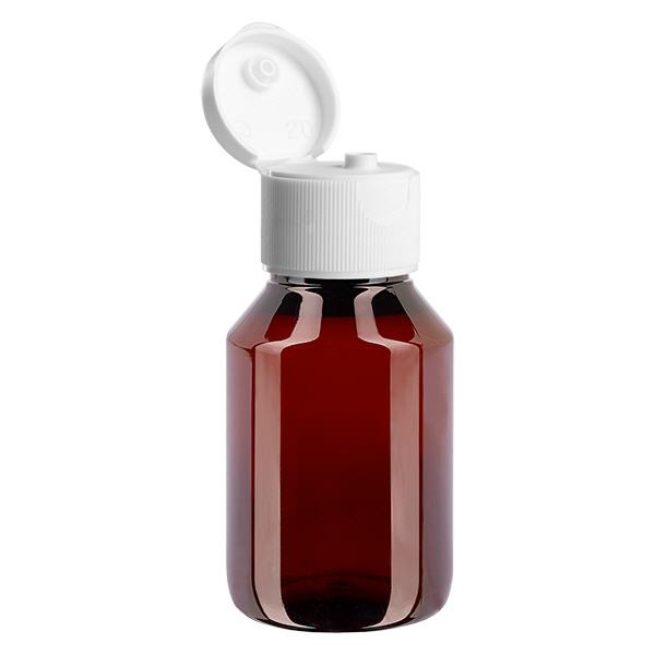 PET Flasche 50ml mit weißem KlappVerschluss PET Flasche 50ml mit weißem KlappVerschluss