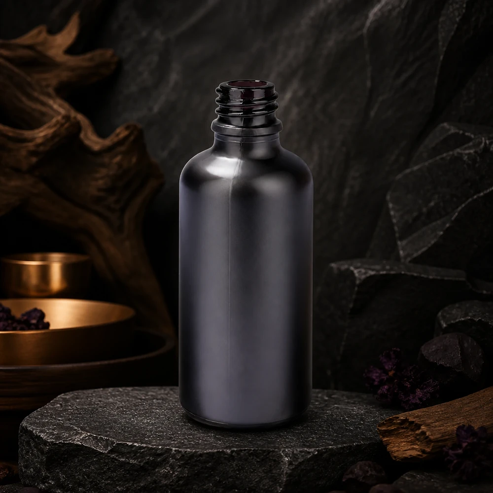 50ml Apothekerflasche BlackLine UT18/50 UNiTWIST 50ml Apothekerflasche BlackLine UT18/50 UNiTWIST aus UV-schützendem Schwarzglas für Pharmazie
