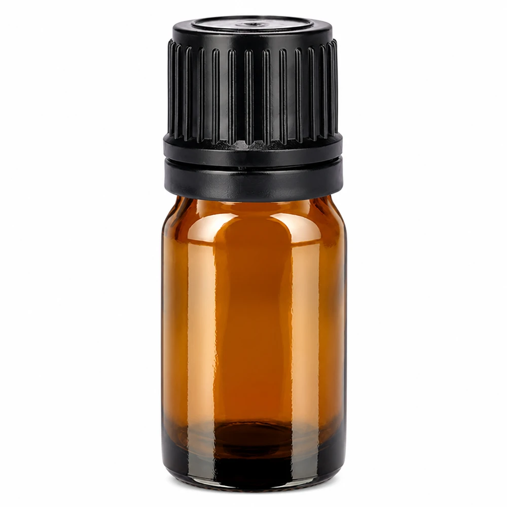 5ml braune Tropfflasche mit schwarzem Deckel perfekt für ätherische Öle und Essenzen