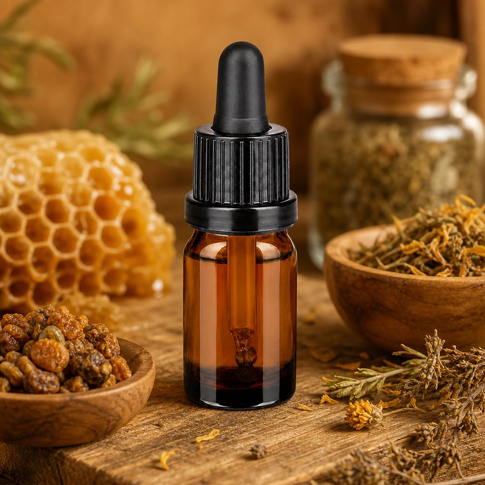 Braune 5ml Tropferflasche mit schwarzer Gummipipette zum sicheren Aufbewahren von Wirkstoffen