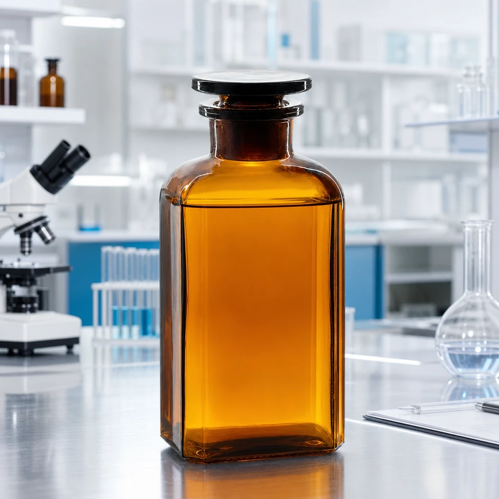 Braunglasflasche 250ml viereckig Weithals Glasstopfen für Laborchemikalien Extrakte