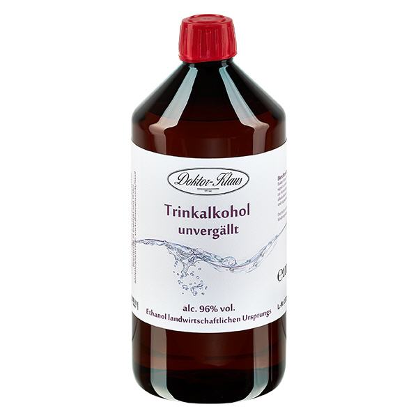 1000ml Weingeist (Trinkalkohol) 96% Doktor-Klaus 1000ml Weingeist (Trinkalkohol) 96% Doktor-Klaus