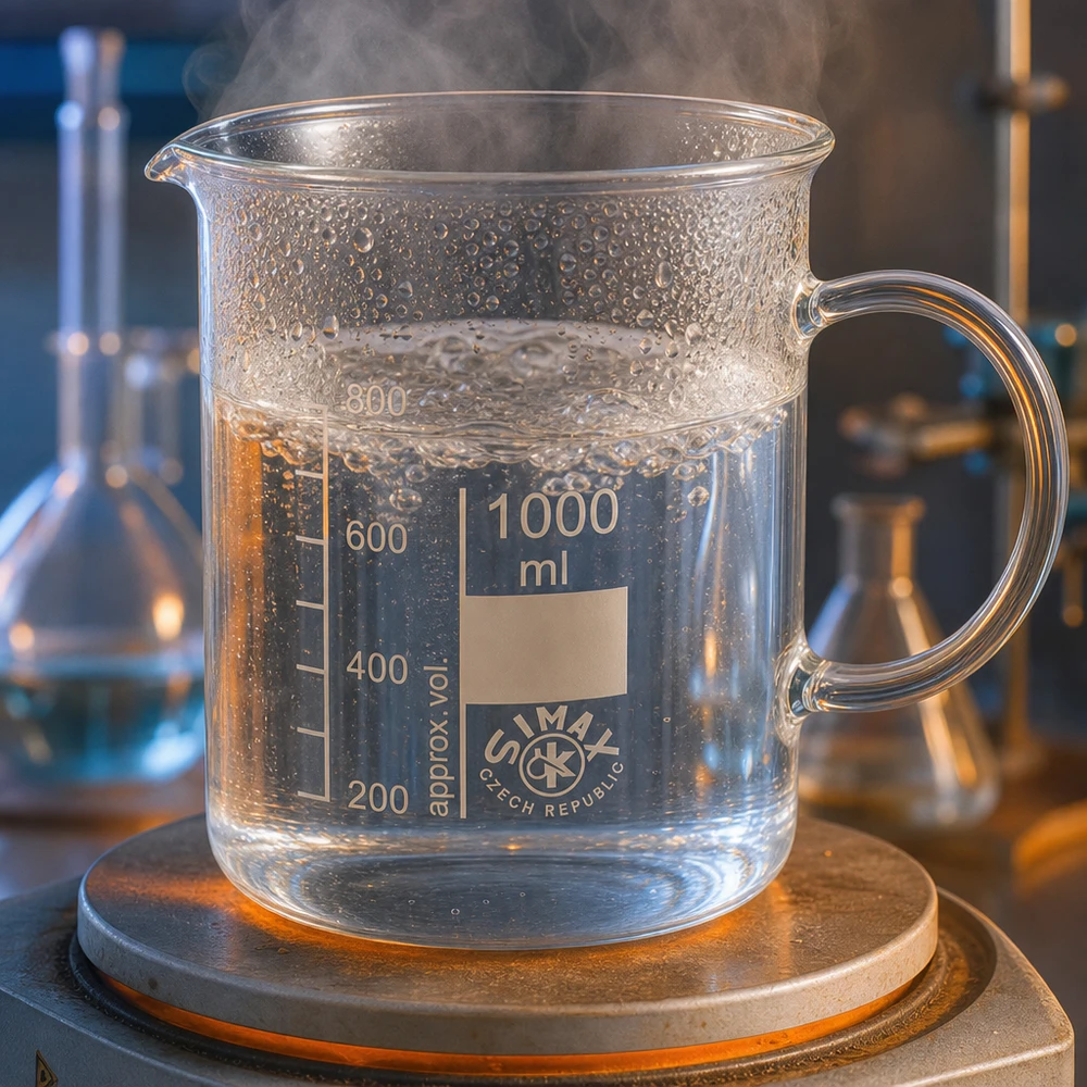 Becherglas 1000ml Borosilikatglas, mit Henkel Laborbedarf Becherglas 1000ml mit Griff siedende Flüssigkeit Laborausstattung