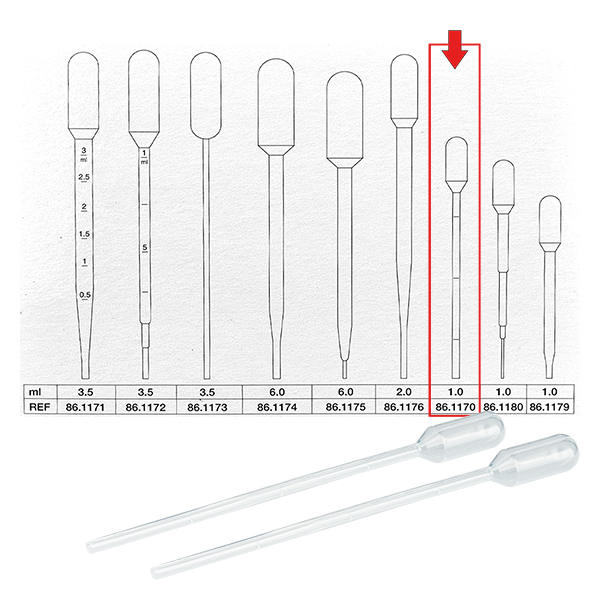 1ml Transferpipette (115x10mm) mit Graduierung
