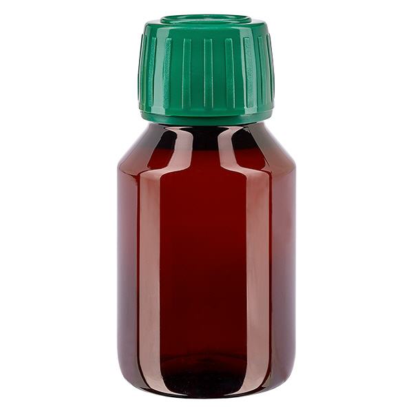 PET Flasche 50ml mit grünem Verschluss Originalitätsverschluss PET Flasche 50ml mit grünem Verschluss Originalitätsverschluss