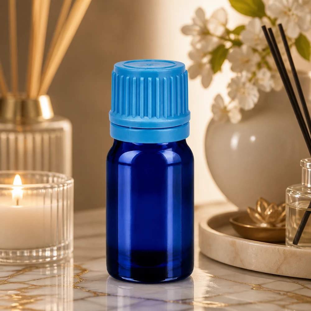 5ml Flasche 11mm Schraubverschluss blau Originalitätsverschluss BlueLine UT18/5 Vielseitige 5ml Mehrzweckflasche aus robustem Glas für Kosmetik Pharmazie und Chemie