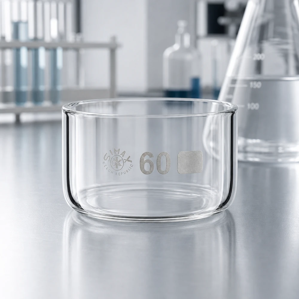 60ml Kristallisierschale ohne Ausguss Borosilikat ø60mm Rundes Laborglasgefäß 60ml ohne Ausguss dickwandiger Glasboden für präzise Laborarbeiten