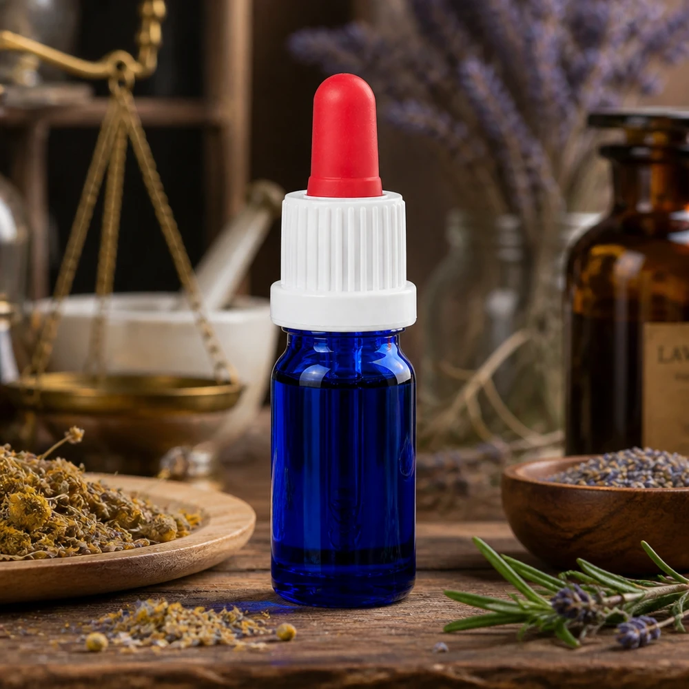 5ml Pipettenflasche weiß/rot Originalitätsverschluss BlueLine UT18/5 Violettglas Pipettenflasche 5ml UT18/5 mit kindersicherem Verschluss für Naturheilkunde