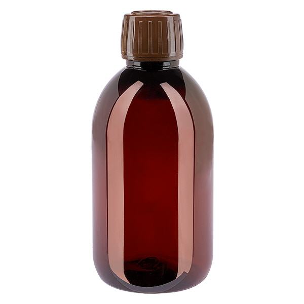 PET Flasche 250ml mit braunem Verschluss Originalitätsverschluss PET Flasche 250ml mit braunem Verschluss Originalitätsverschluss