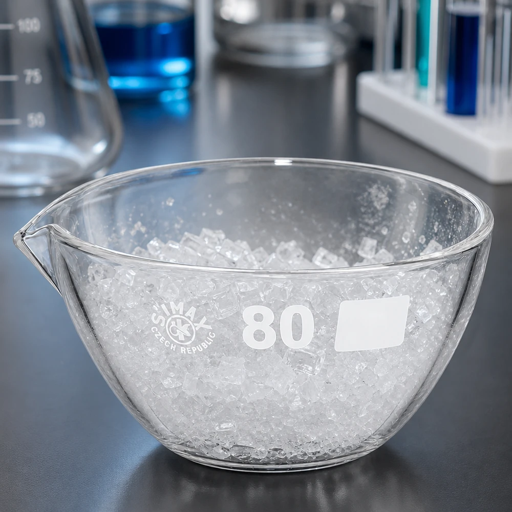 Laborschale 90ml Borosilikat mit Ausgießer hitzebeständig chemikalienresistent ø80mm