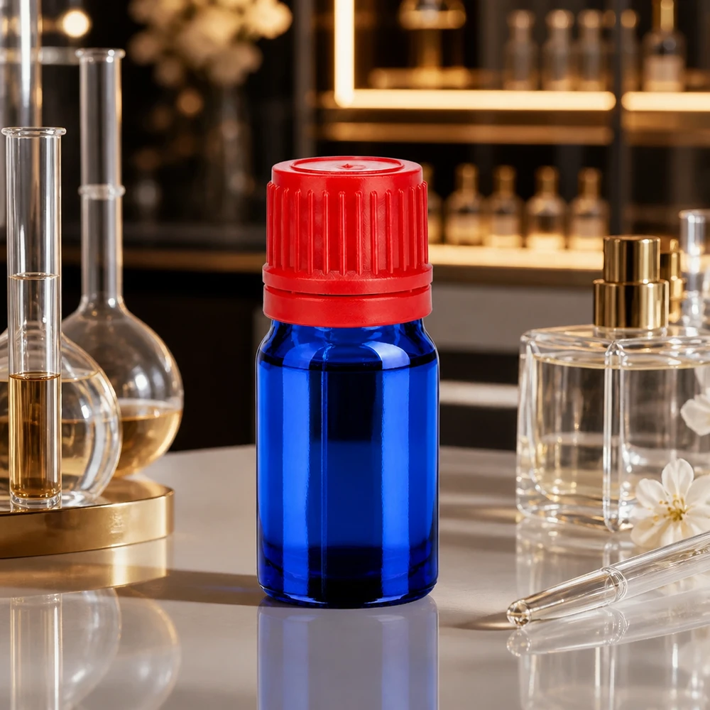 5ml Flasche 11mm Schraubverschluss rot Originalitätsverschluss BlueLine UT18/5 Chemikalienresistente blaue Glasflasche 5ml für Laboranwendungen BlueLine UT18/5