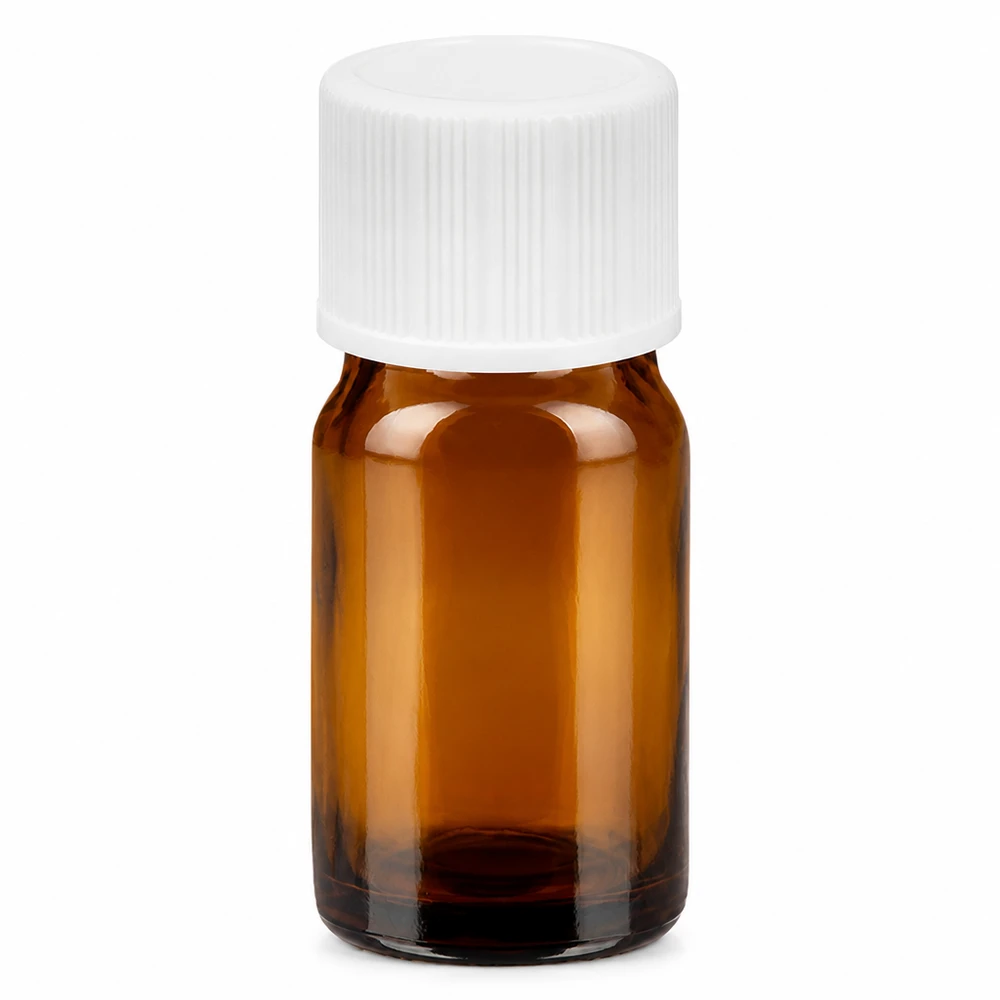 5ml Flasche 11mm Schraubverschluss weiß Standard BrownLine UT18/5 Mini 5ml Glasflasche braun mit weißem Deckel perfekt für Reise und kleine Mengen