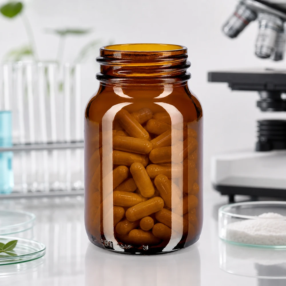 Medizinische 250ml Weithalsflasche Braunglas für sterile Aufbewahrung in Apotheken