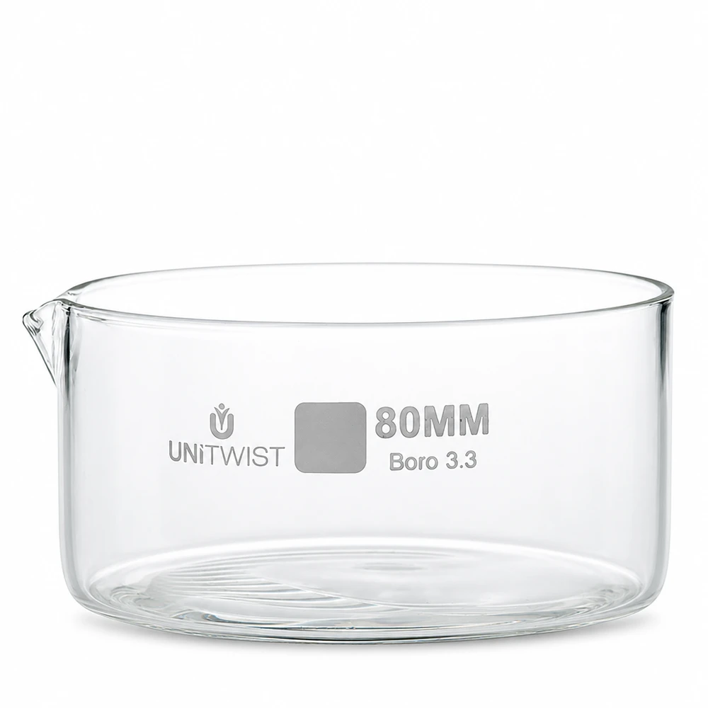 Laborschale ø80mm klares Borosilikatglas 3.3 UNiTWIST für Eindampfen und Kristallisieren