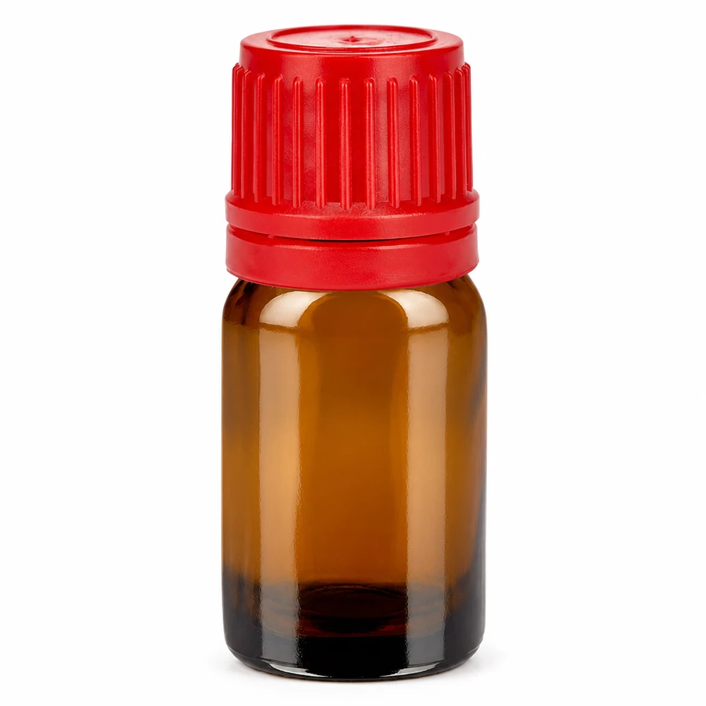 5ml Flasche 11mm Schraubverschluss rot Originalitätsverschluss BrownLine UT18/5 Professionelle 5ml Glasflasche braun für Labor und medizinische Anwendungen