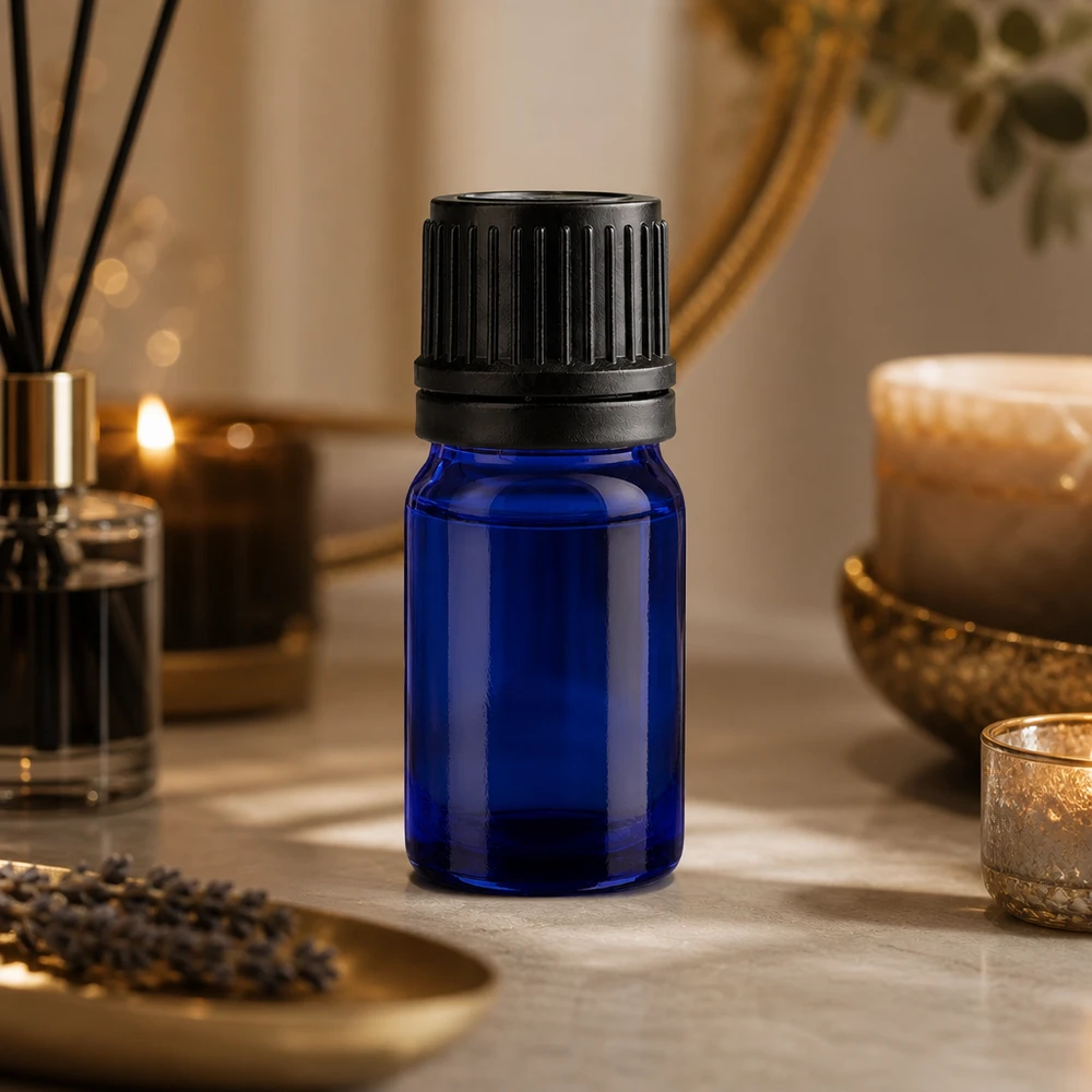 5ml Aromaflasche aus hochwertigem Glas mit auslaufsicherem schwarzem Verschluss