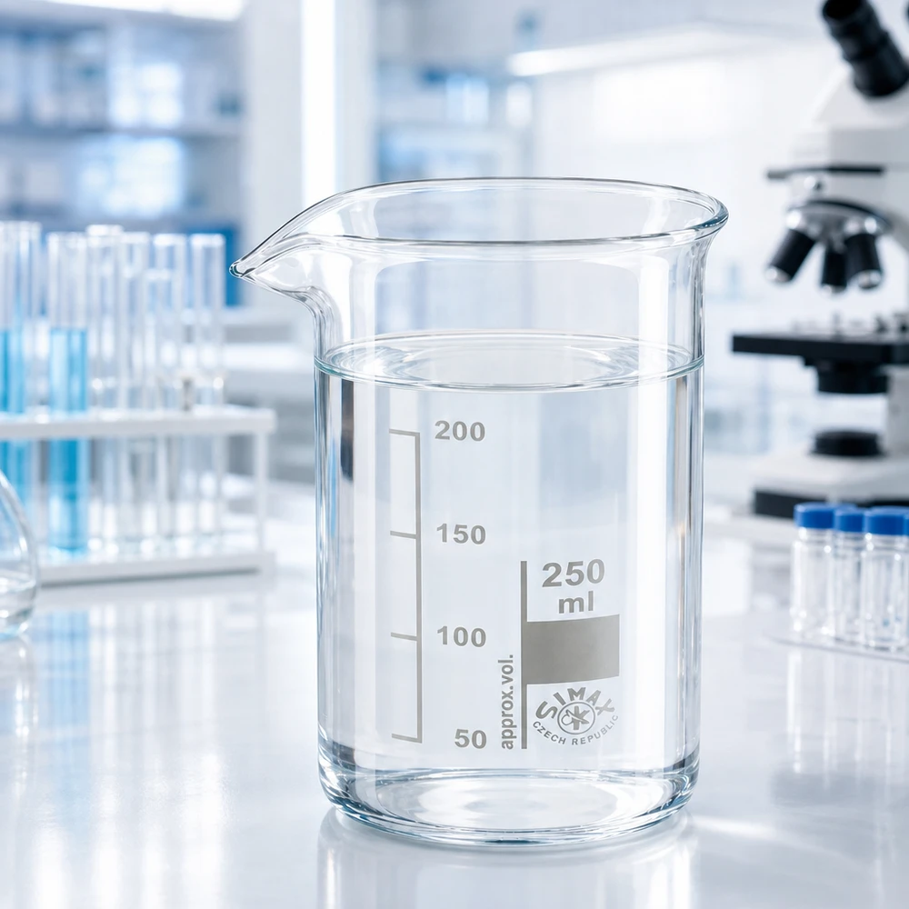 Simax Becherglas 250ml hohe Form aus bruchfestem Borosilikatglas für Schule und Forschungslabor