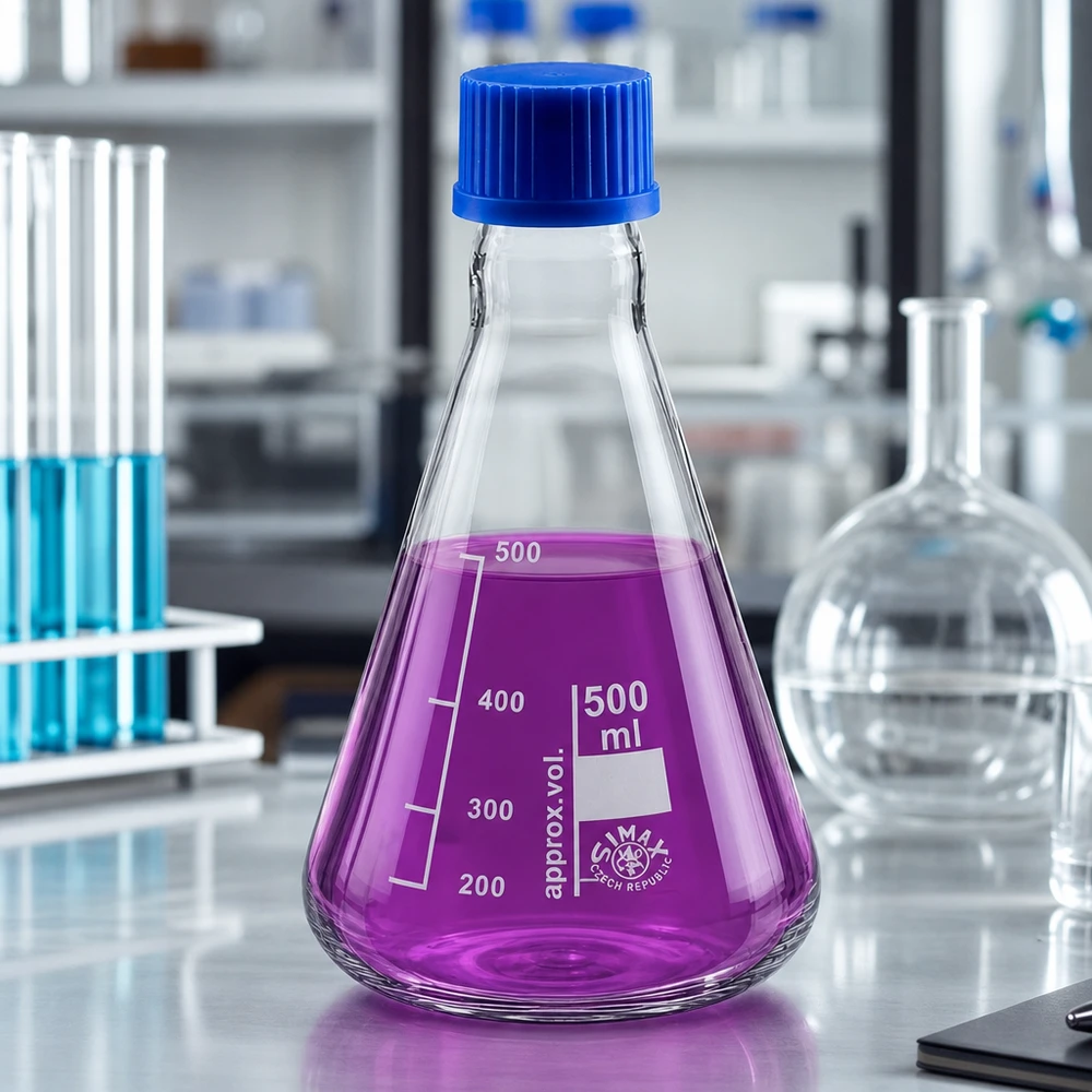 Konischer Laborkolben 500ml perfekt für Titrationen und chemische Reaktionen