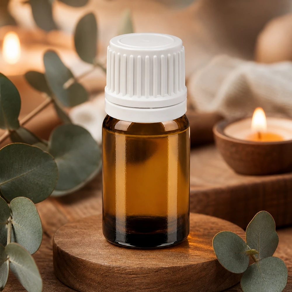 Professionelle 5ml Braunglasflasche mit weißem Schraubverschluss für Kosmetikherstellung