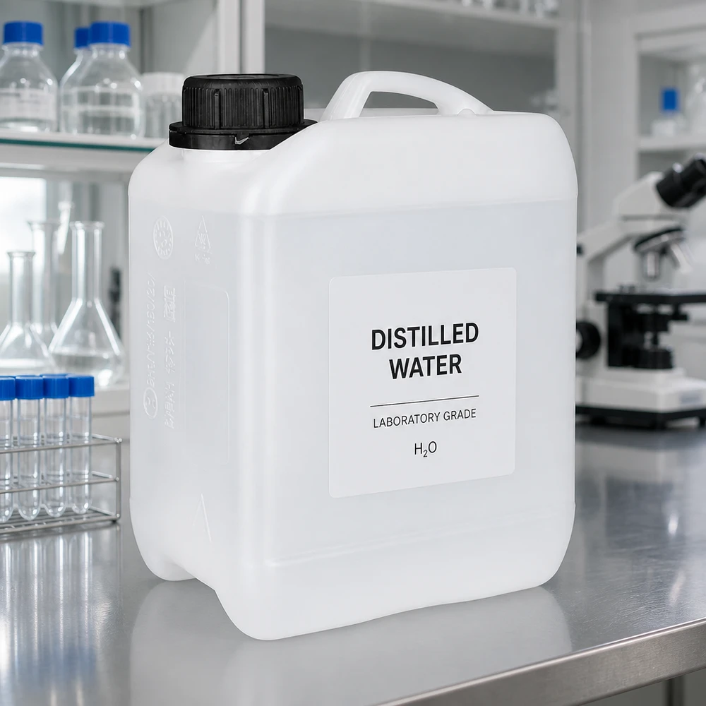 Transluzenter 2,5L Kunststoffbehälter mit Originalitätsverschluss für Laborgebrauch