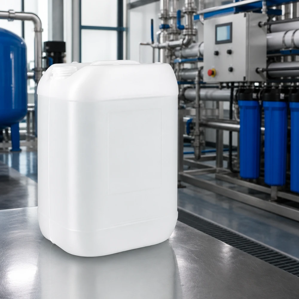 Kanister 25 Liter ohne Verschluss Quaderförmiger Weithalskanister 25 L ohne Kappe für Chemie Pharma und Lebensmittel