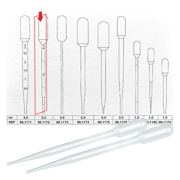 3.5ml Transferpipette (155x15mm) mit Graduierung