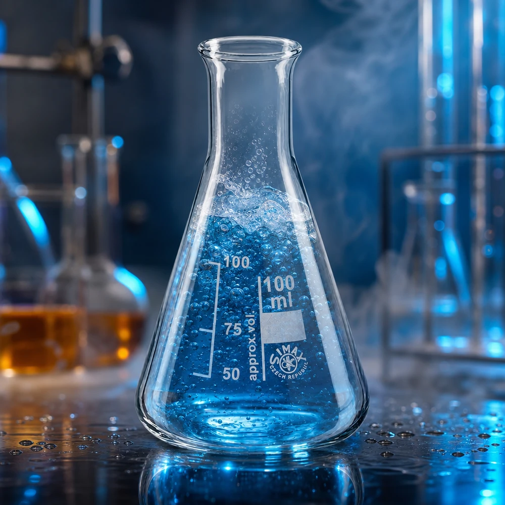 Kompakter 100ml Erlenmeyerkolben mit Enghals ideal für Schullabore und Ausbildungszwecke