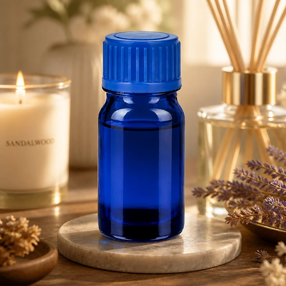 Vielseitige 5ml blaue Glasflasche perfekt für Reisen und unterwegs Aromatherapie