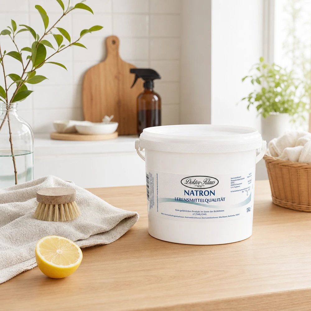 Hochwertiges Natron 5kg von Doktor Klaus in skandinavischer Küche mit natürlichen Materialien