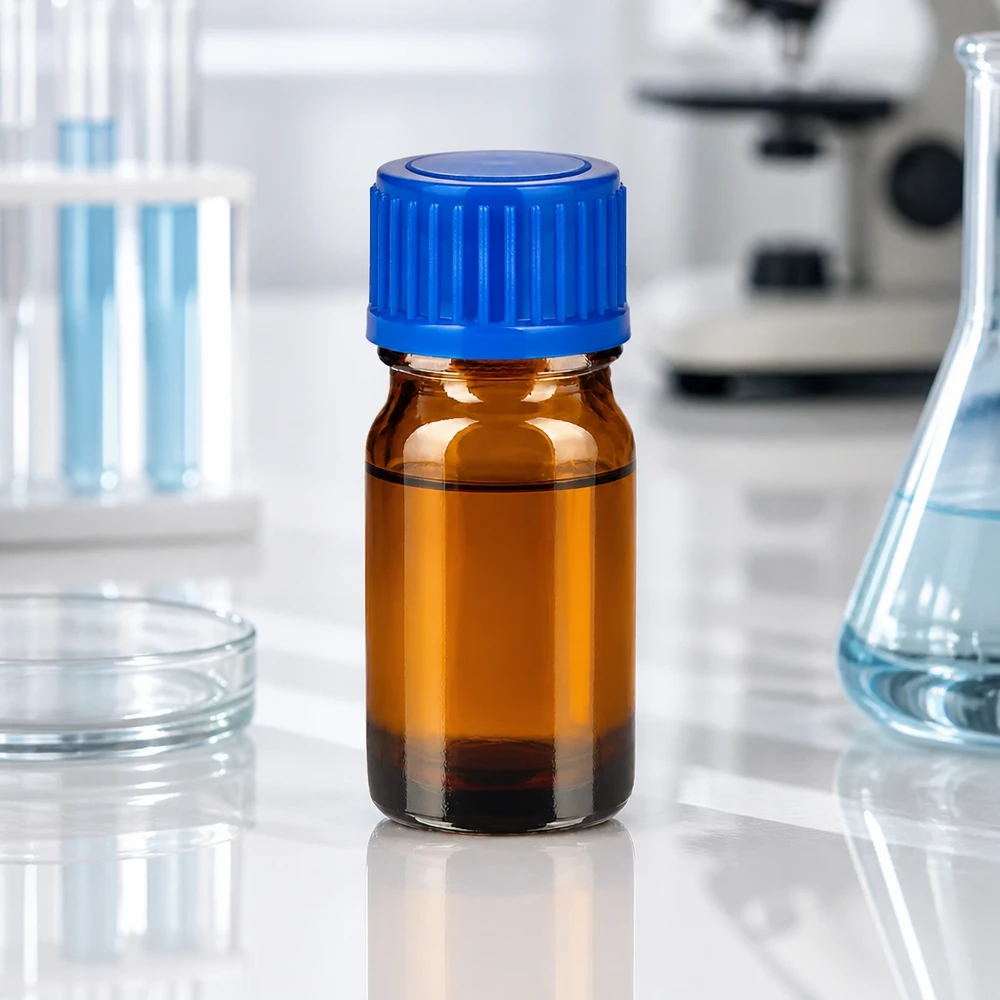 Laborqualität 5ml Braunglasflasche mit blauem Schraubverschluss für chemische Substanzen