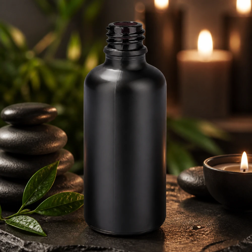 Vielseitige 50ml Apothekerflasche BlackLine UT18/50 UNiTWIST für Naturkosmetik und Pflegeöle