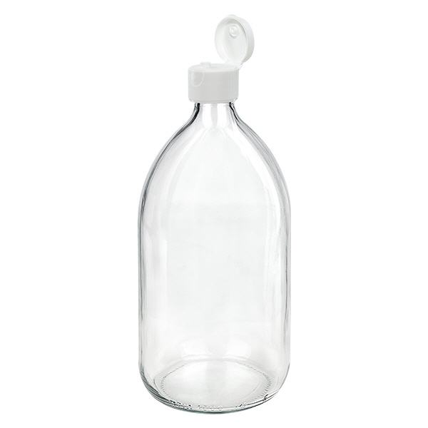1000ml Medizinflasche klar, mit Klappverschluss ApoGlas 1000ml Medizinflasche klar, mit Klappverschluss ApoGlas