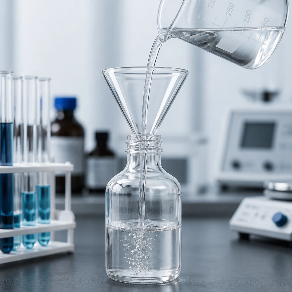 Chemikalienbeständiger Labortrichter aus Kalk-Soda-Glas mit optimaler 100mm Durchmesser-Größe