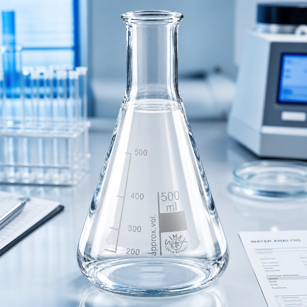Professioneller Laborkolben 500ml Enghals aus hitzebeständigem Glas für Experimente