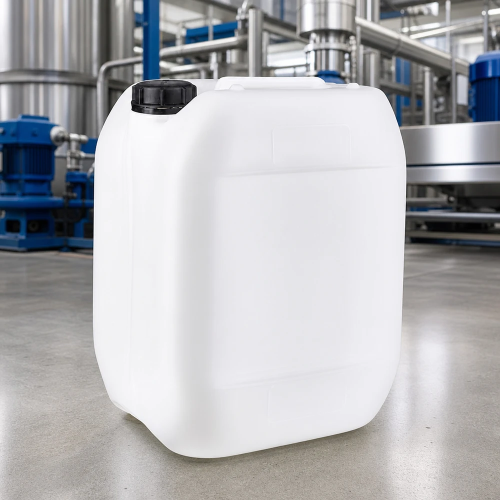 Transluzenter Leerkanister 10 Liter mit griffigem Schraubverschluss für Chemikalien und Reinigungsmittel