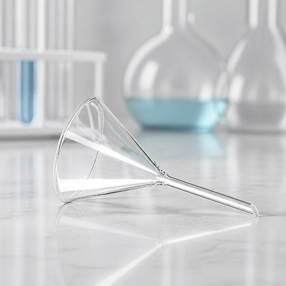 Vielseitiger 10cm Glastrichter für Filtration, Analyse und Synthesearbeiten in der Chemie