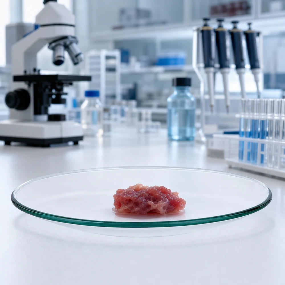 Standardgröße Glasschale Ø 90mm mit organischer Probe für Biotechnologie und Medizinforschung