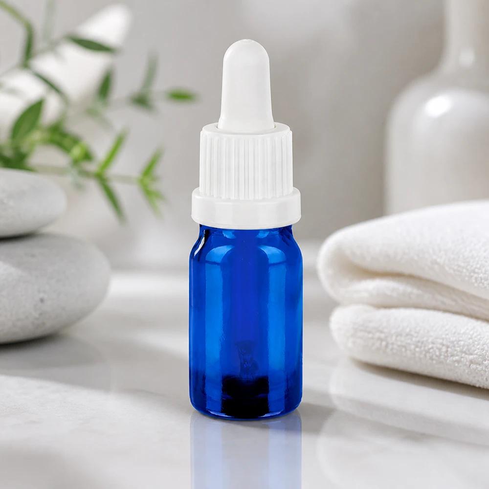 5ml Pipettenflasche weiß Originalitätsverschluss BlueLine UT18/5 Blaue 5ml Pipettenflasche mit weißer Pipettenkappe ideal für präzise Dosierung von Flüssigkeiten
